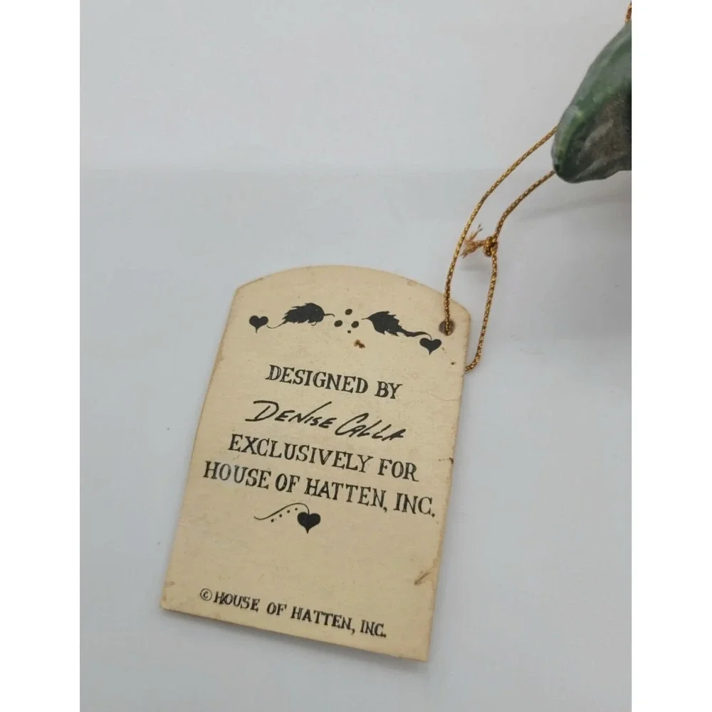 VTG House of Hatten Denise‎ Calla Santa Deer Enchanted Forest Christmas Ornament